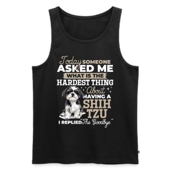 Propriétaire de chien Shih Tzu - Débardeur bio Premium Homme - noir - Devant - Michal (187cm)