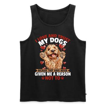 Propriétaire de chien Goldendoodle - Débardeur bio Premium Homme - noir - Devant - Michal (187cm)