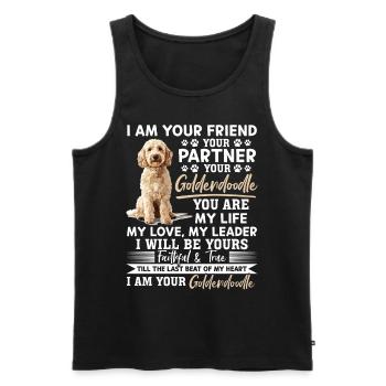 Propriétaire de chien Goldendoodle - Débardeur bio Premium Homme - noir - Devant - Michal (187cm)