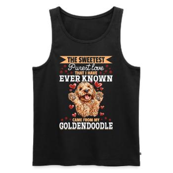 Propriétaire de chien Goldendoodle - Débardeur bio Premium Homme - noir - Devant - Michal (187cm)