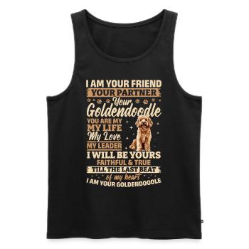 Propriétaire de chien Goldendoodle - Débardeur bio Premium Homme - noir - Devant - Michal (187cm)