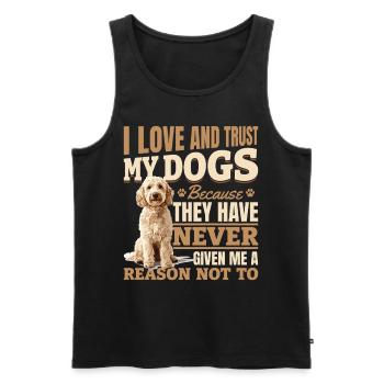 Propriétaire de chien Goldendoodle - Débardeur bio Premium Homme - noir - Devant - Michal (187cm)