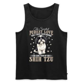Propriétaire de chien Shih Tzu - Débardeur bio Premium Homme - noir - Devant - Michal (187cm)
