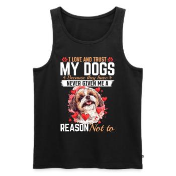 Propriétaire de chien Shih Tzu - Débardeur bio Premium Homme - noir - Devant - Michal (187cm)