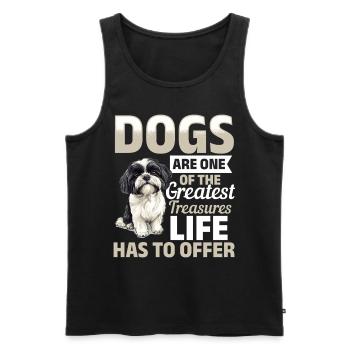 Propriétaire de chien Shih Tzu - Débardeur bio Premium Homme - noir - Devant - Michal (187cm)