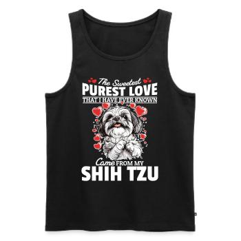 Propriétaire de chien Shih Tzu - Débardeur bio Premium Homme - noir - Devant - Michal (187cm)