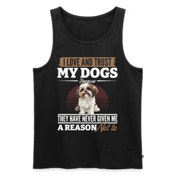 Propriétaire de chien Shih Tzu - Débardeur bio Premium Homme - noir - Devant - Michal (187cm)