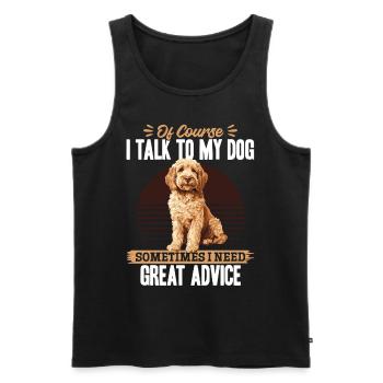 Propriétaire de chien Goldendoodle - Débardeur bio Premium Homme - noir - Devant - Michal (187cm)