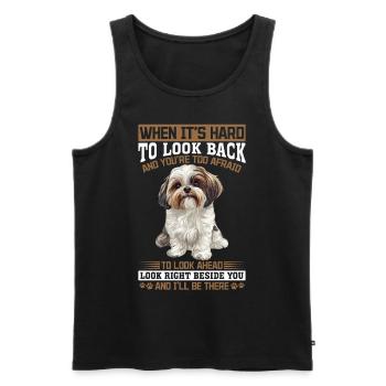 Propriétaire de chien Shih Tzu - Débardeur bio Premium Homme - noir - Devant - Michal (187cm)