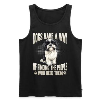Propriétaire de chien Shih Tzu - Débardeur bio Premium Homme - noir - Devant - Michal (187cm)