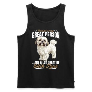 Propriétaire de chien Shih Tzu - Débardeur bio Premium Homme - noir - Devant - Michal (187cm)