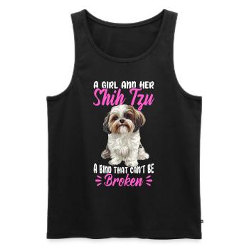 Propriétaire de chien Shih Tzu - Débardeur bio Premium Homme - noir - Devant - Michal (187cm)