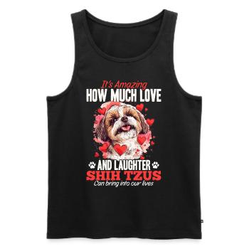 Propriétaire de chien Shih Tzu - Débardeur bio Premium Homme - noir - Devant - Michal (187cm)