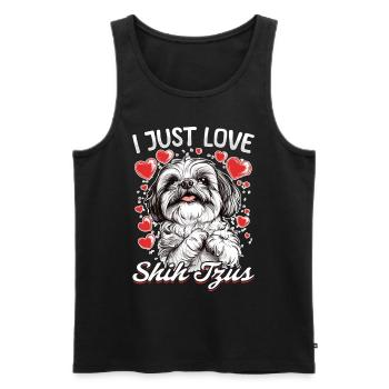 Propriétaire de chien Shih Tzu - Débardeur bio Premium Homme - noir - Devant - Michal (187cm)