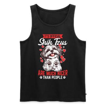 Propriétaire de chien Shih Tzu - Débardeur bio Premium Homme - noir - Devant - Michal (187cm)