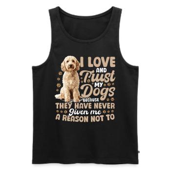 Propriétaire de chien Goldendoodle - Débardeur bio Premium Homme - noir - Devant - Michal (187cm)