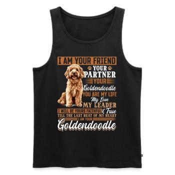 Propriétaire de chien Goldendoodle - Débardeur bio Premium Homme - noir - Devant - Michal (187cm)