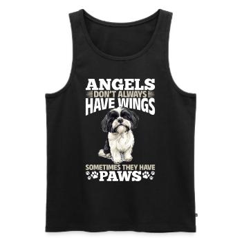 Propriétaire de chien Shih Tzu - Débardeur bio Premium Homme - noir - Devant - Michal (187cm)