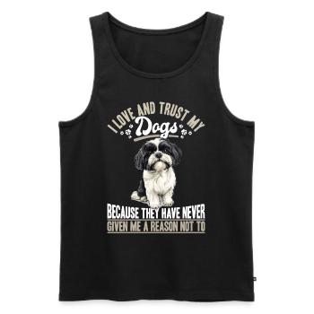 Propriétaire de chien Shih Tzu - Débardeur bio Premium Homme - noir - Devant - Michal (187cm)