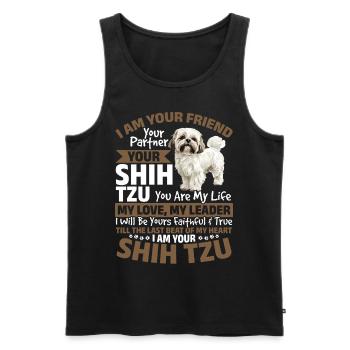 Propriétaire de chien Shih Tzu - Débardeur bio Premium Homme - noir - Devant - Michal (187cm)