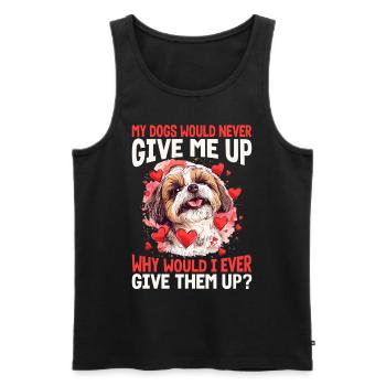 Propriétaire de chien Shih Tzu - Débardeur bio Premium Homme - noir - Devant - Michal (187cm)