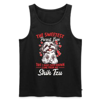 Propriétaire de chien Shih Tzu - Débardeur bio Premium Homme - noir - Devant - Michal (187cm)
