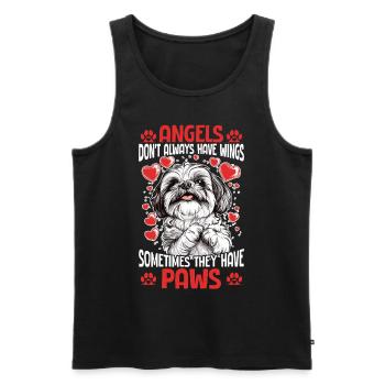 Propriétaire de chien Shih Tzu - Débardeur bio Premium Homme - noir - Devant - Michal (187cm)