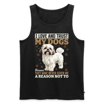Propriétaire de chien Shih Tzu - Débardeur bio Premium Homme - noir - Devant - Michal (187cm)