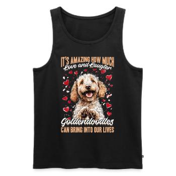 Propriétaire de chien Goldendoodle - Débardeur bio Premium Homme - noir - Devant - Michal (187cm)