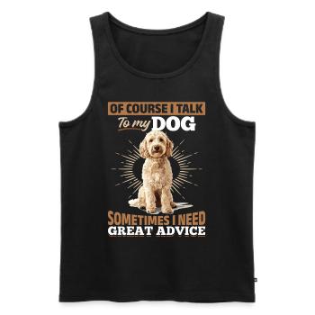 Propriétaire de chien Goldendoodle - Débardeur bio Premium Homme - noir - Devant - Michal (187cm)