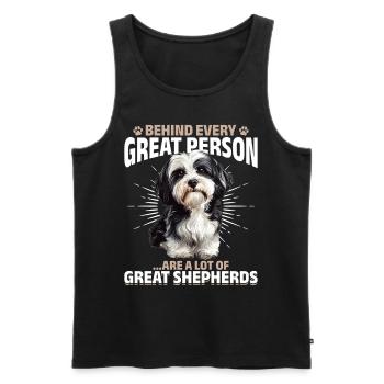 Mignon propriétaire de chien havanais - Débardeur bio Premium Homme - noir - Devant - Michal (187cm)