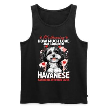 Cute Havanese Dog Owner - Men's Premium Organic Tank Top - black - Front - Michal (187cm)