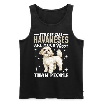Mignon propriétaire de chien havanais - Débardeur bio Premium Homme - noir - Devant - Michal (187cm)