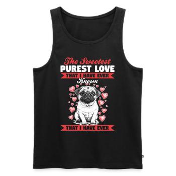Mignon propriétaire de chien carlin - Débardeur bio Premium Homme - noir - Devant - Michal (187cm)