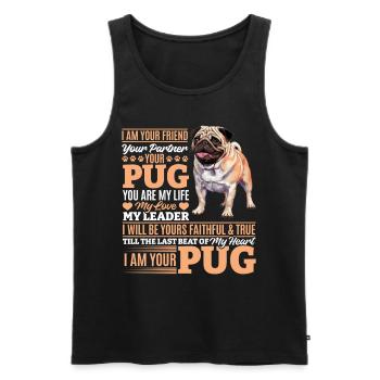 Mignon propriétaire de chien carlin - Débardeur bio Premium Homme - noir - Devant - Michal (187cm)