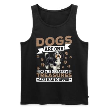 Mignon propriétaire de chien havanais - Débardeur bio Premium Homme - noir - Devant - Michal (187cm)