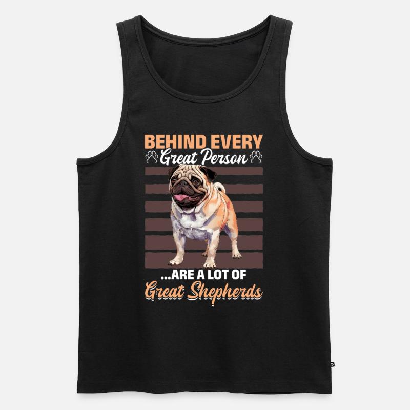 Cute Pug Dog Owner - Männer Premium Bio Tank Top - Schwarz