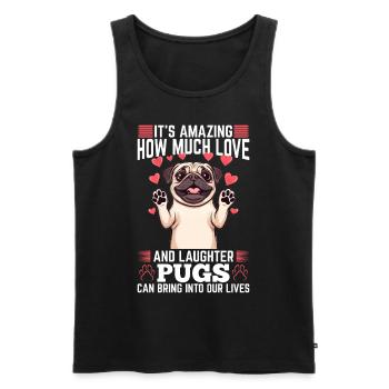 Mignon propriétaire de chien carlin - Débardeur bio Premium Homme - noir - Devant - Michal (187cm)