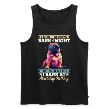 Mignon propriétaire de chien carlin - Débardeur bio Premium Homme - noir - Devant - Michal (187cm)