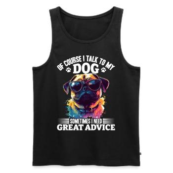 Mignon propriétaire de chien carlin - Débardeur bio Premium Homme - noir - Devant - Michal (187cm)