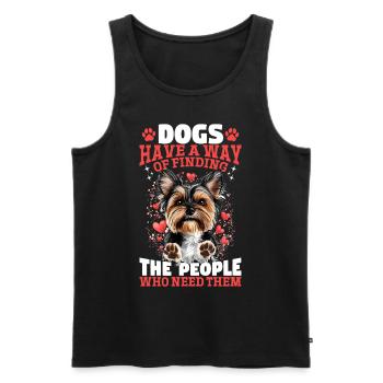 Yorkshire Terrier Propriétaire d’un chien Yorkie - Débardeur bio Premium Homme - noir - Devant - Michal (187cm)