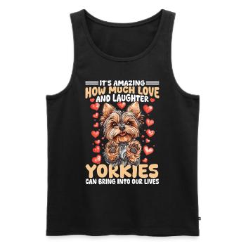 Yorkshire Terrier Propriétaire d’un chien Yorkie - Débardeur bio Premium Homme - noir - Devant - Michal (187cm)