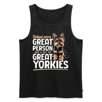 Yorkshire Terrier Propriétaire d’un chien Yorkie - Débardeur bio Premium Homme - noir - Devant - Michal (187cm)