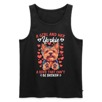 Yorkshire Terrier Propriétaire d’un chien Yorkie - Débardeur bio Premium Homme - noir - Devant - Michal (187cm)