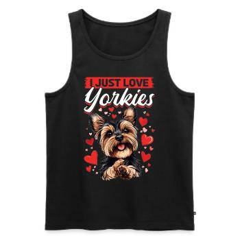 Yorkshire Terrier Propriétaire d’un chien Yorkie - Débardeur bio Premium Homme - noir - Devant - Michal (187cm)