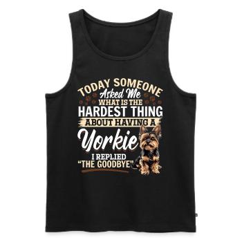 Yorkshire Terrier Propriétaire d’un chien Yorkie - Débardeur bio Premium Homme - noir - Devant - Michal (187cm)
