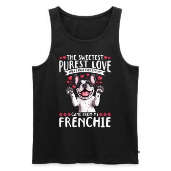 Bouledogue français Frenchie Propriétaire de chien - Débardeur bio Premium Homme - noir - Devant - Michal (187cm)