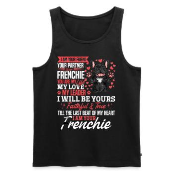 Bouledogue français Frenchie Propriétaire de chien - Débardeur bio Premium Homme - noir - Devant - Michal (187cm)
