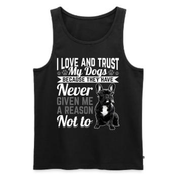 Bouledogue français Frenchie Propriétaire de chien - Débardeur bio Premium Homme - noir - Devant - Michal (187cm)