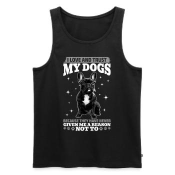 Bouledogue français Frenchie Propriétaire de chien - Débardeur bio Premium Homme - noir - Devant - Michal (187cm)